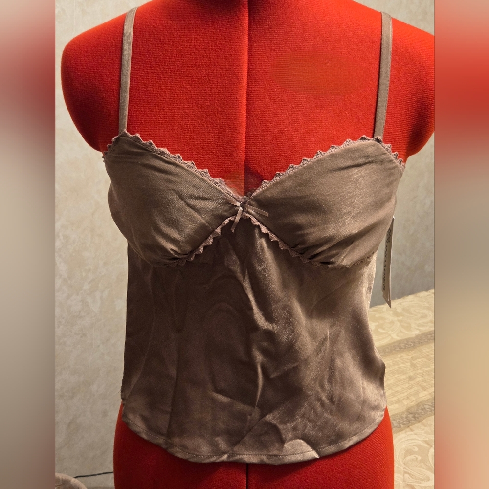 Silky Shimmery Mocha Camisole Top NWT